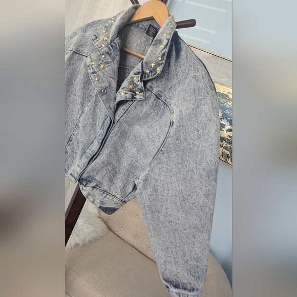 eunina Jackets & Blazers - Vtg 80sEunina U.S.A. Acid Wash Jeans Jacket Copped Size L